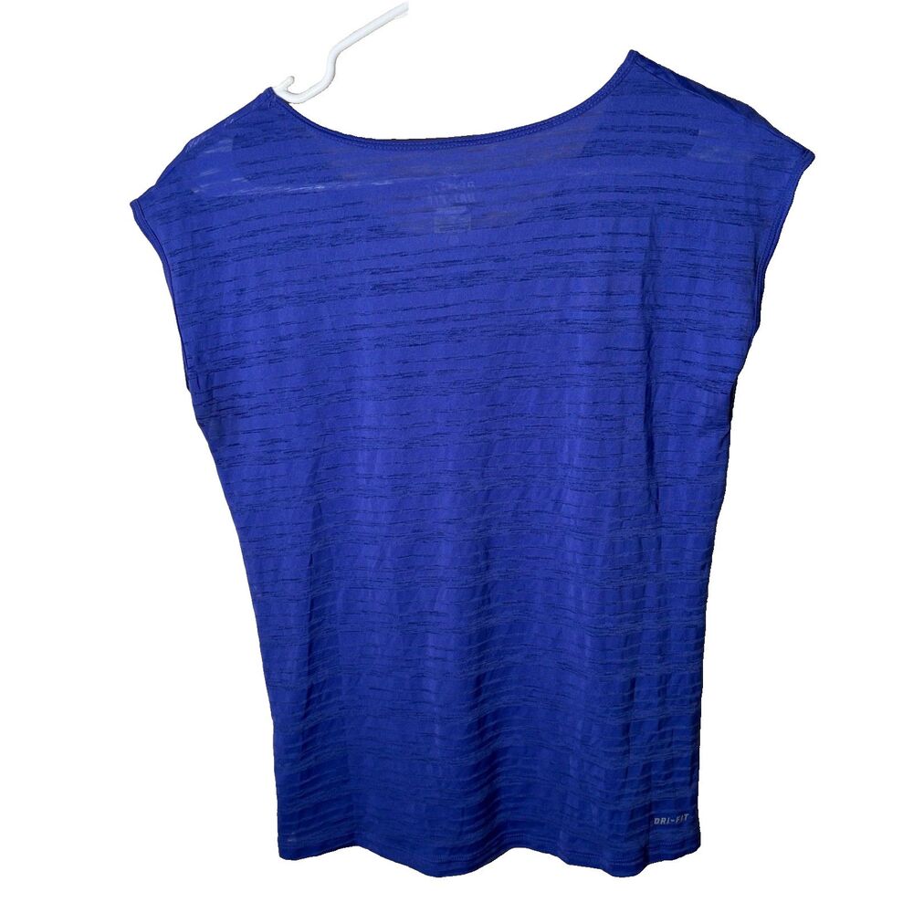 Nike T-Shirt Women's Small Dri-Fit Lightweight Cap Sleeve Active Sheer Burnout - Picture 2 of 10